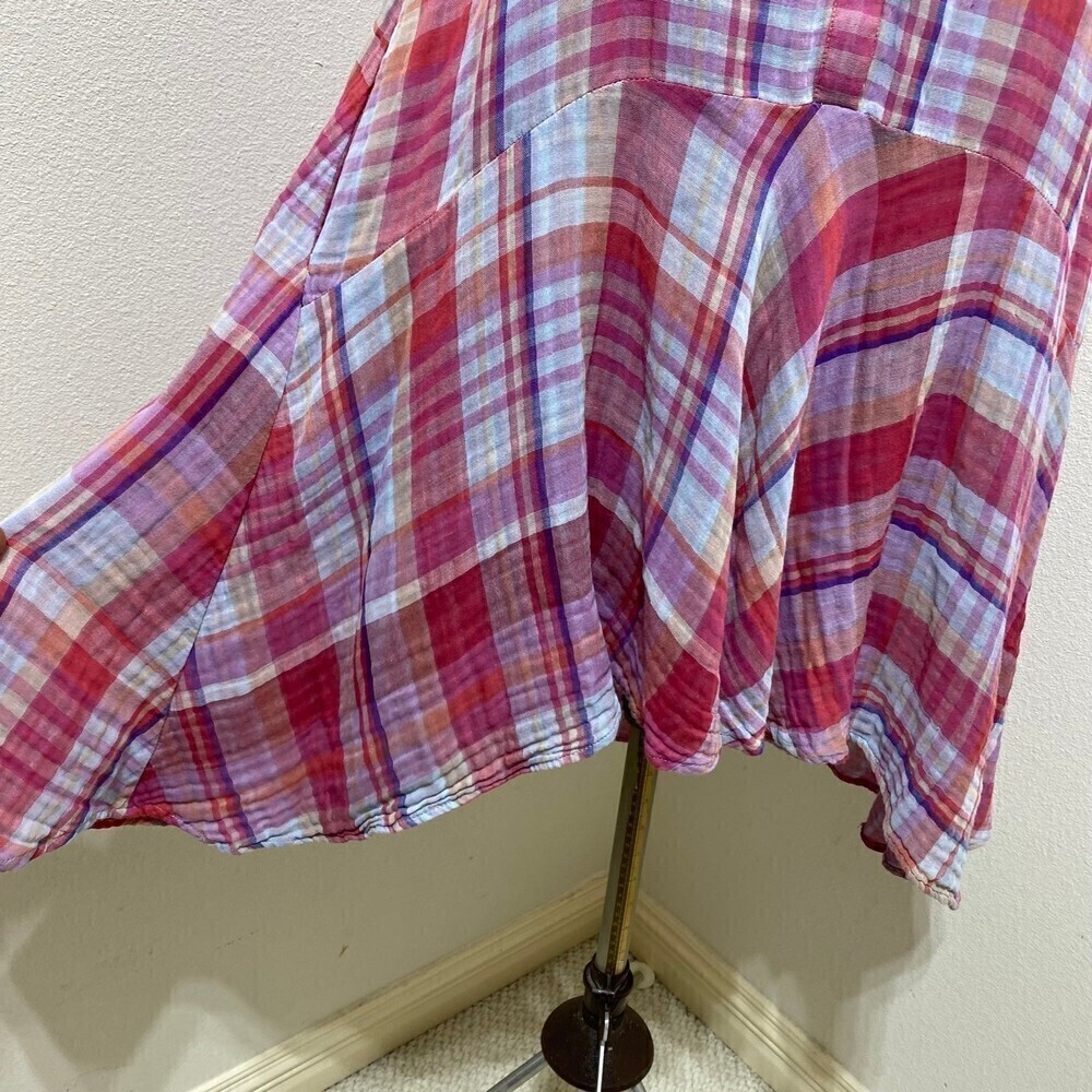 Anthropologie Maeve Pippa Midi High Low A-Line Swing Sleeveless Plaid Pockets XS - Picture 3 of 11